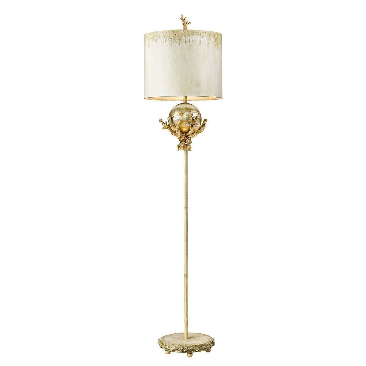 Floor Lamp Putty Patina Base & Stem Leaf Orb Putty Patina LED E27 100W