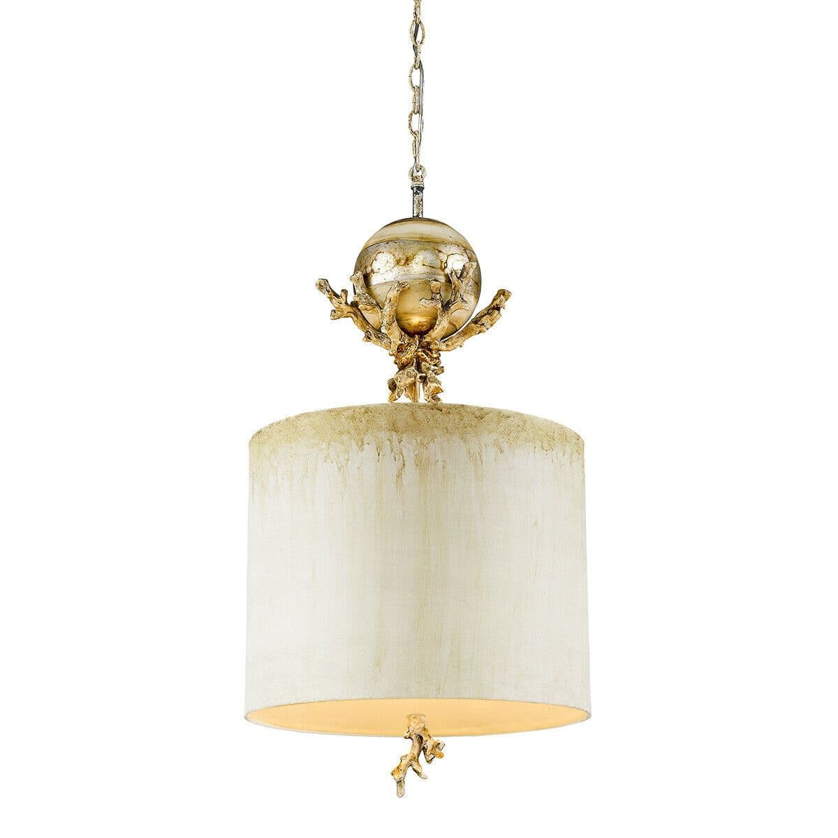 1 Bulb Ceiling Pendant Light Fitting Putty Patina & Leaf LED E27 60W