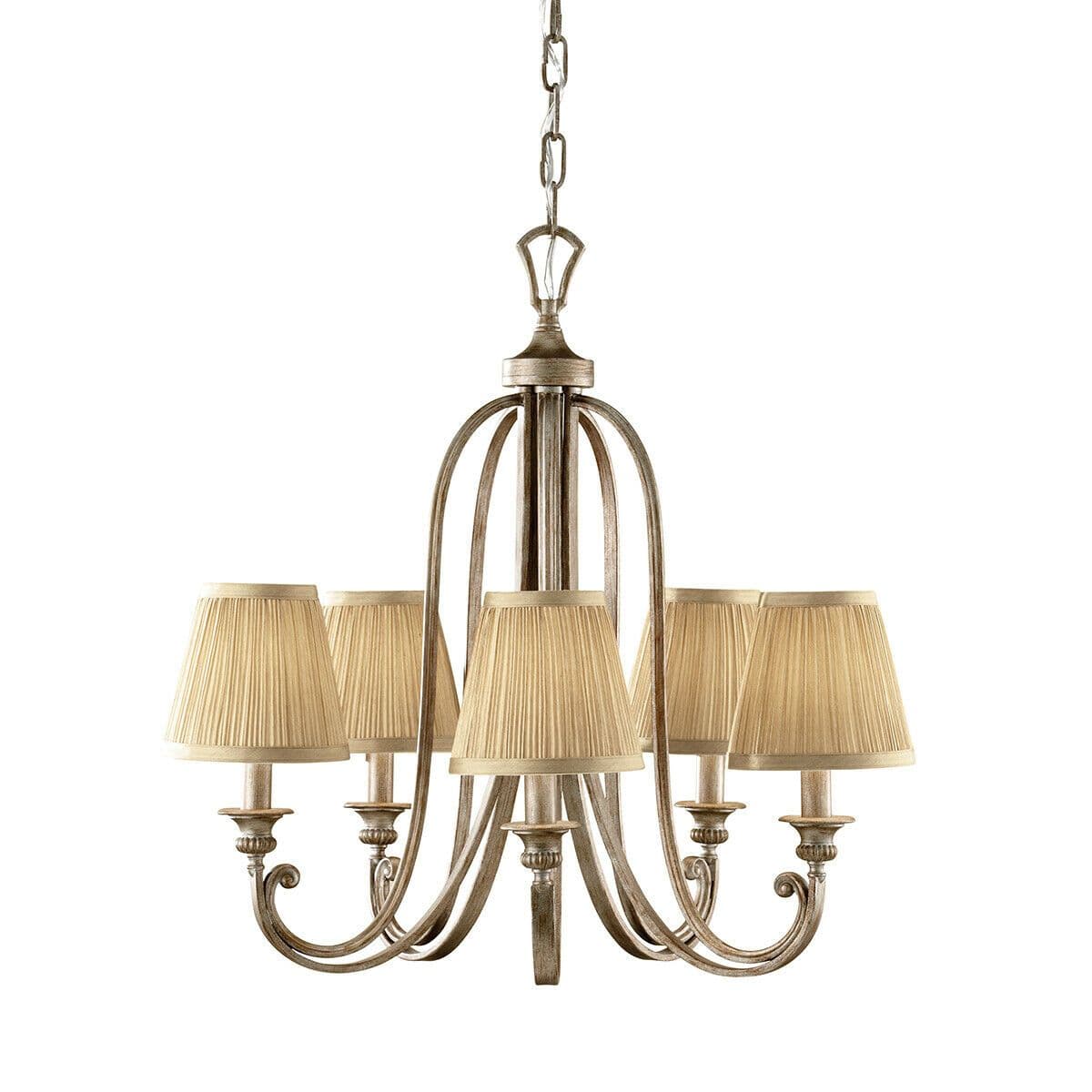 5 Bulb Chandelier Hanging Pendant LIght Silver Sand LED E14 60W Bulb