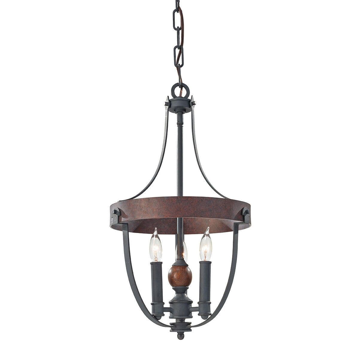3 Bulb Chandelier Hanging Pendant LIght Charcoal LED E14 60W Bulb