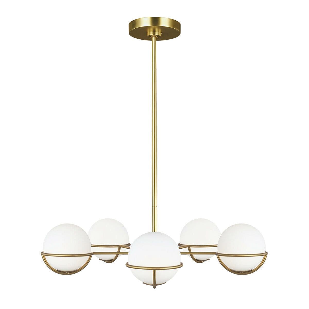 5 Bulb Chandelier Hanging Pendant LIght Burnished Brass LED G9 3.5W Bulb
