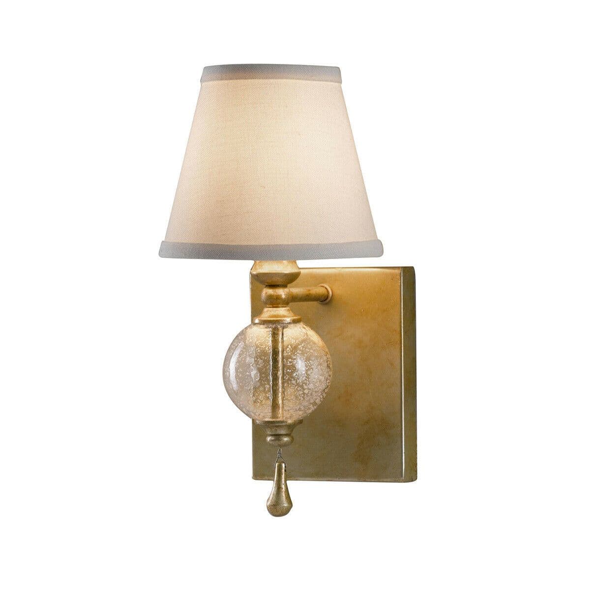 Wall Light Bubble Glass Orb Fabric Shade Oxidized Leaf LED E14 60W