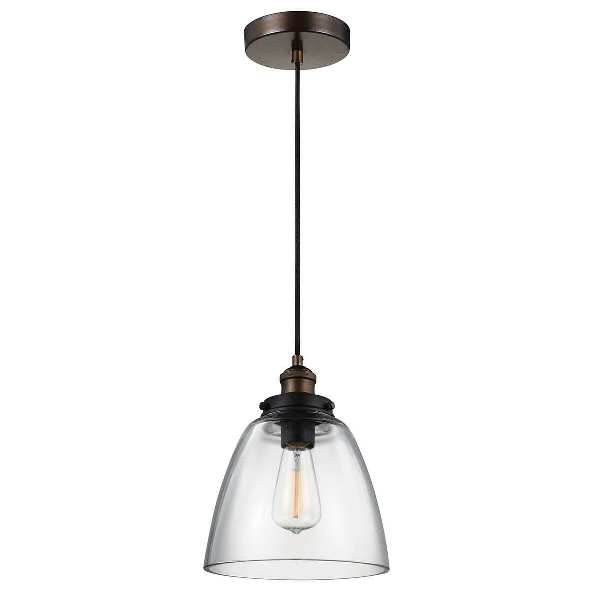 Pendant Light Fitting Painted Aged Brass Finish Dark Weathered Zinc LED E27 60W