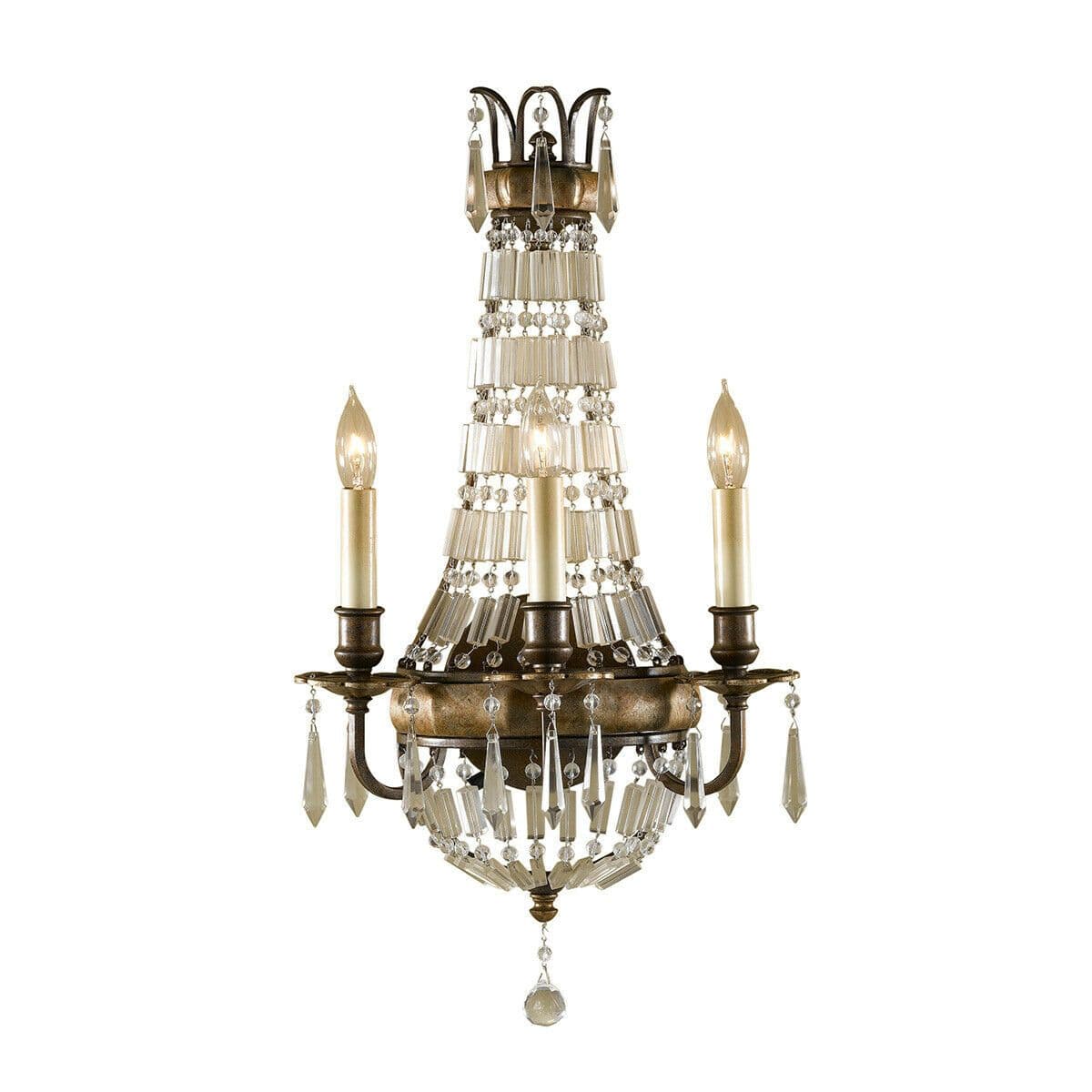 3 Bulb Wall Light Sconce Oxidized British LED E14 60W Bulb