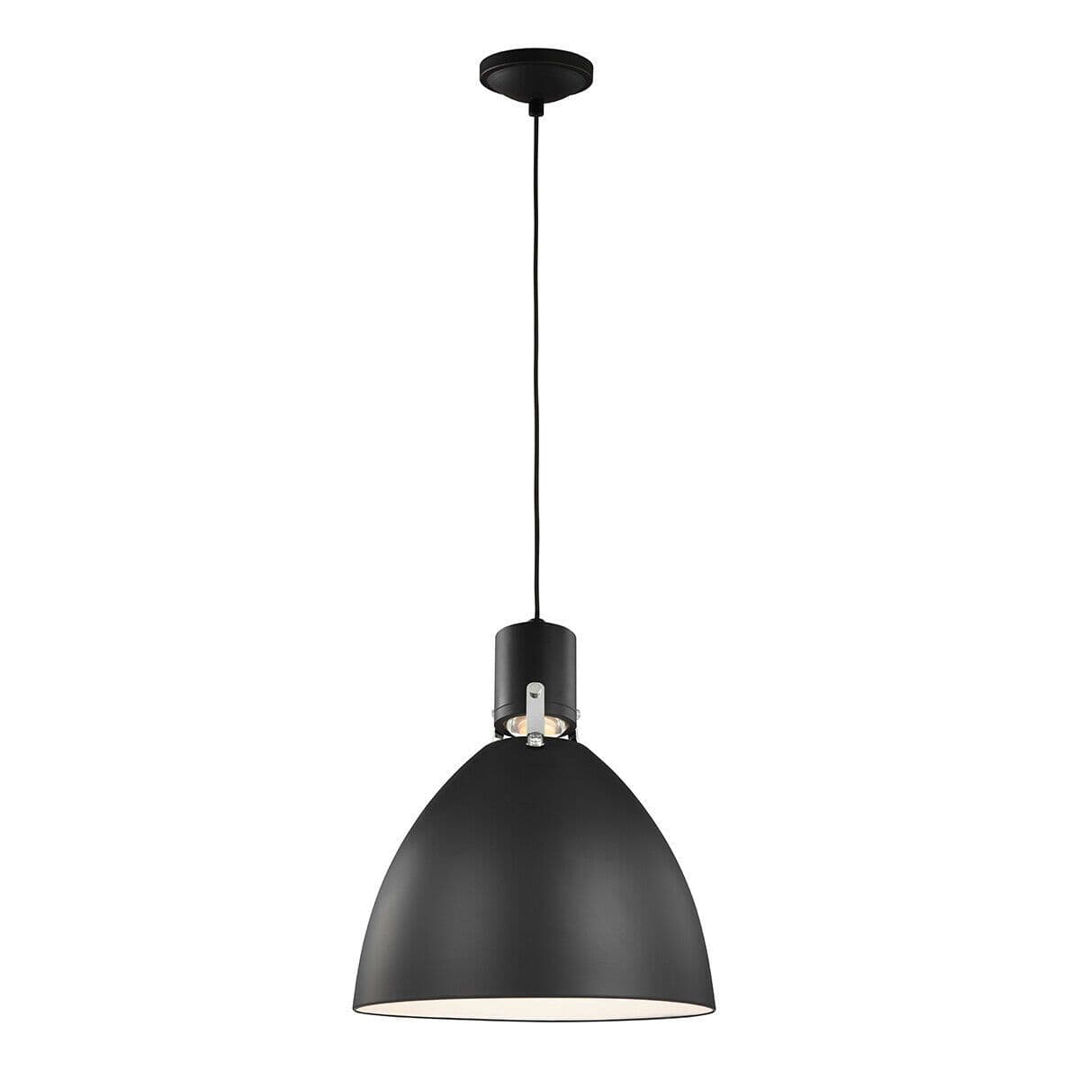 1 Bulb Ceiling Pendant Light Fitting Matte Black LED 8W Bulb