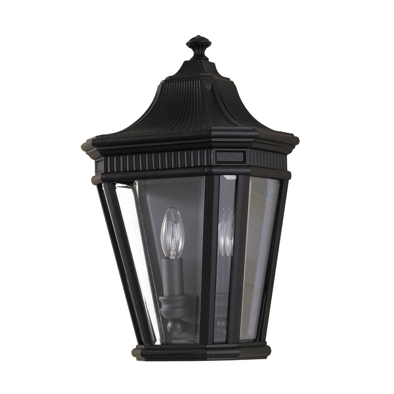 Outdoor IP44 2 Bulb Half Lantern Wall Light LED E14 60W