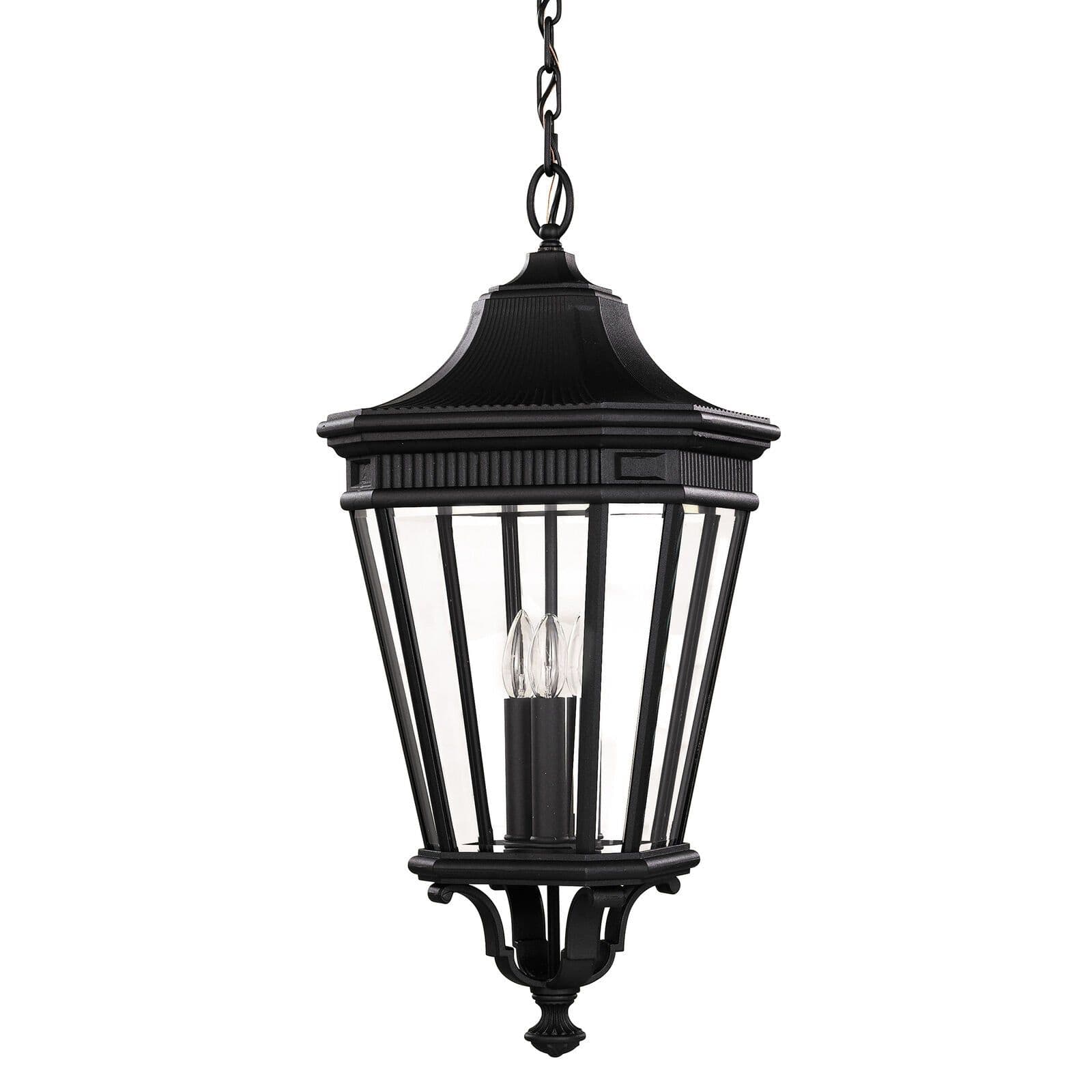 IP23 3 Bulb Chain Lantern Light LED E14 60W Bulb Outside External d00679