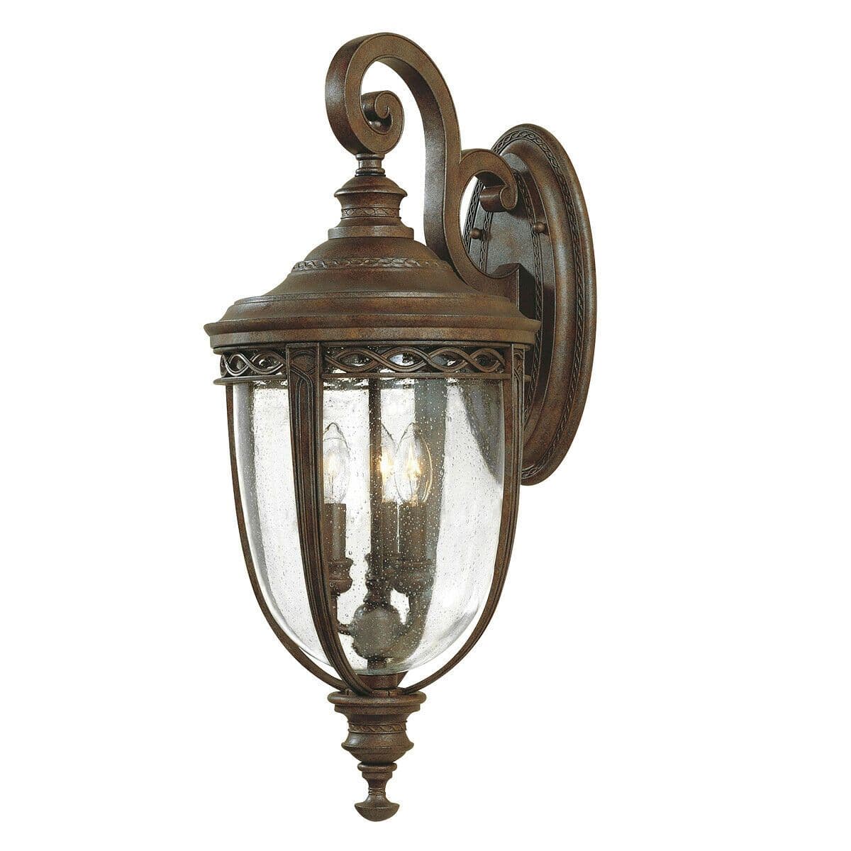 Outdoor IP44 3 Bulb Wall Light British LED E14 60W d00709