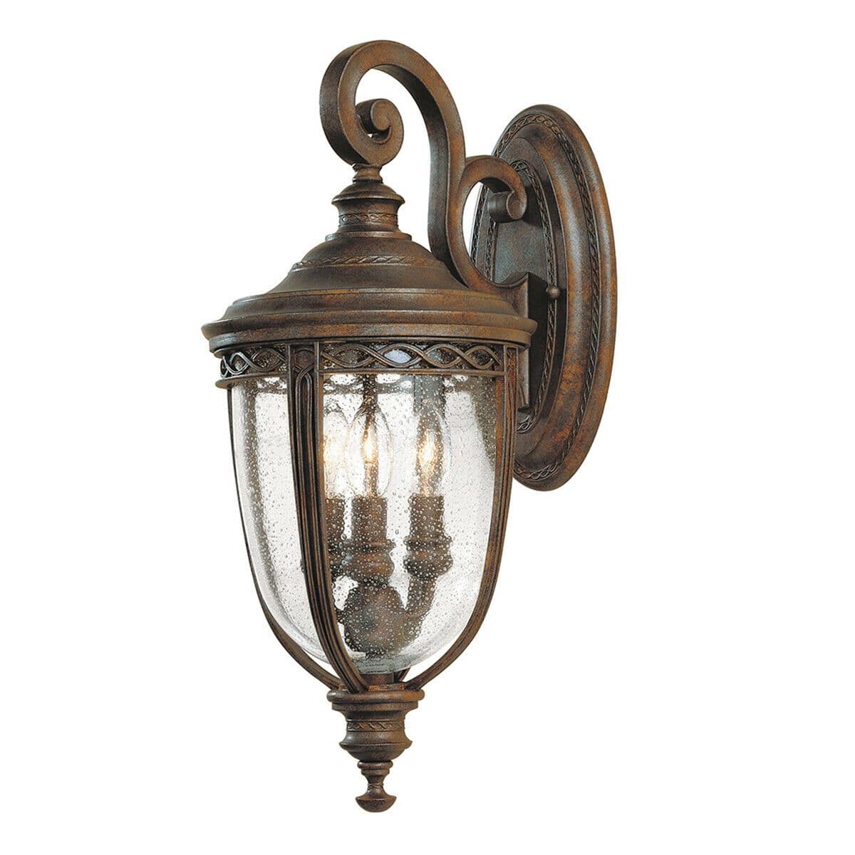 Outdoor IP44 3 Bulb Wall Light British LED E14 60W d00711