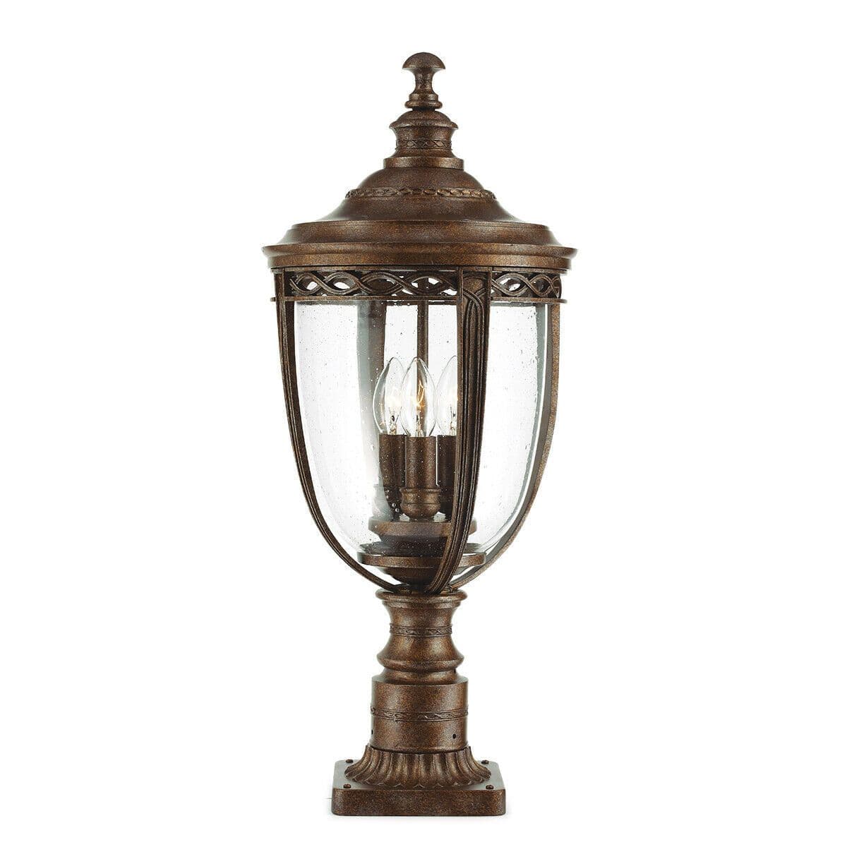 Outdoor IP44 3 Bulb Wall Ground Pedestal Light British LED E14 60W