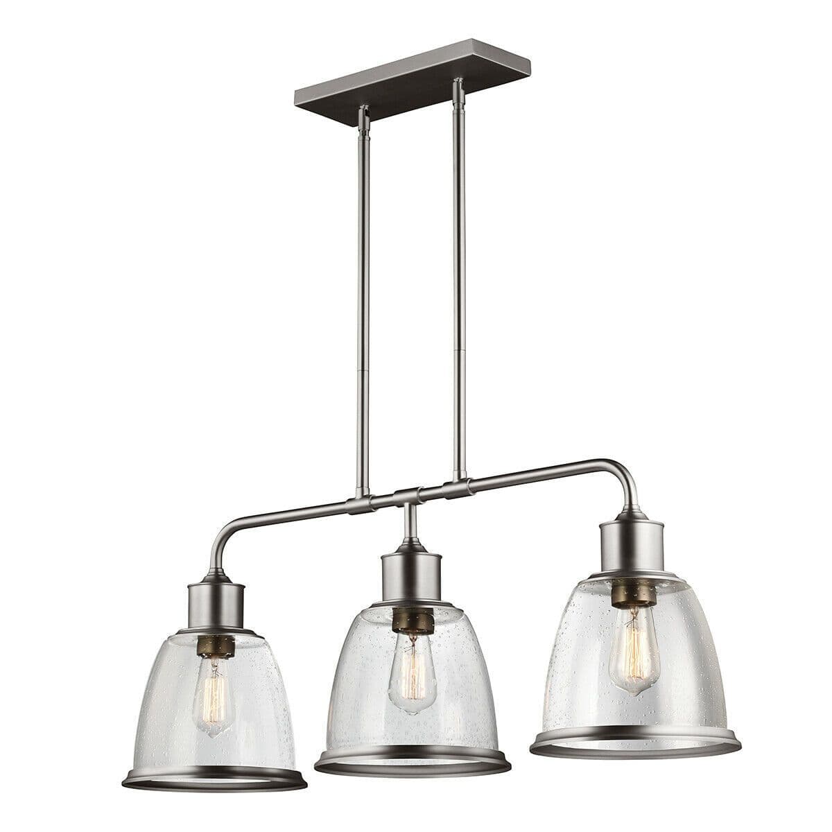 3 Bulb Chandelier Hanging Pendant LIght Satin Nickel LED E27 75W Bulb