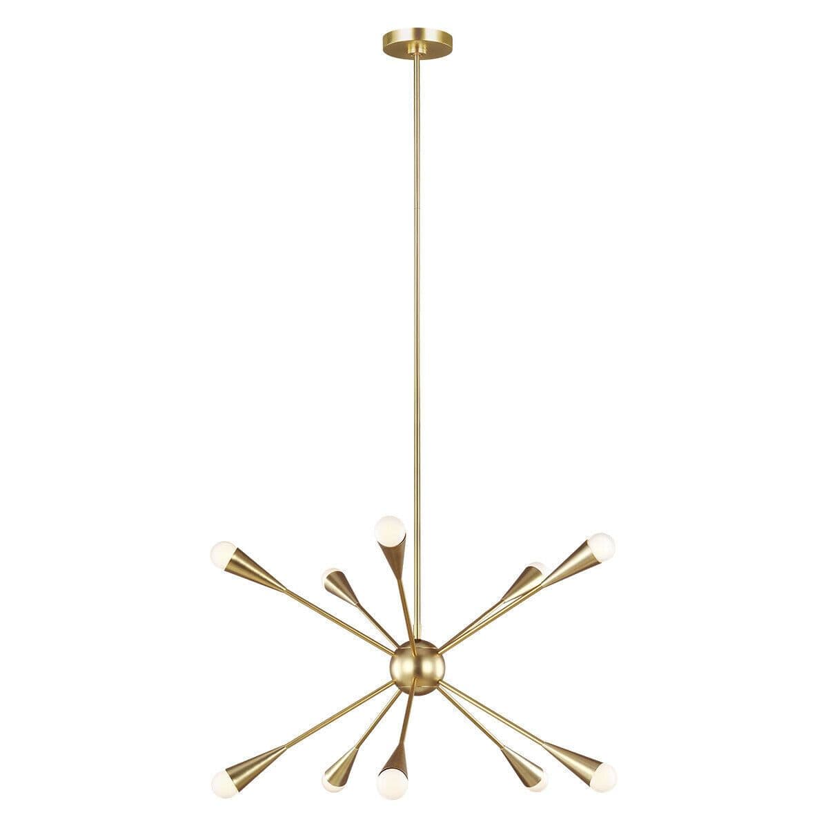 10 Bulb Chandelier Hanging Pendant LIght Burnished Brass LED G9 3.5W Bulb
