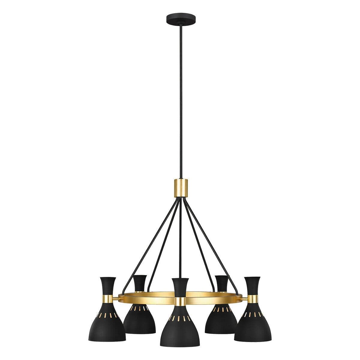 5 Bulb Chandelier LIght Midnight Burnished Brass LED E27 60W