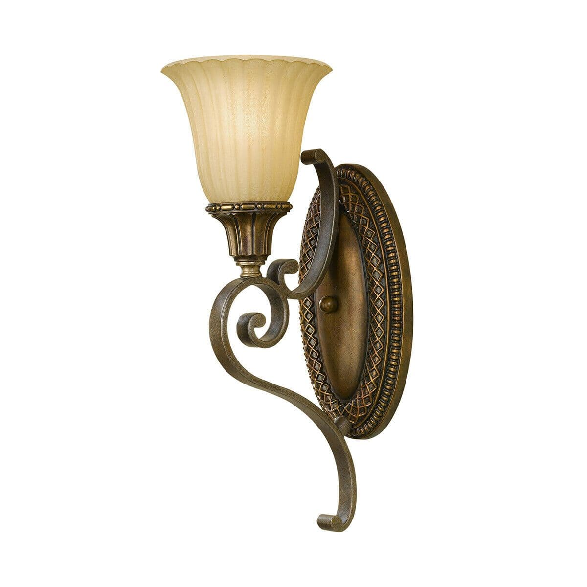 Wall Light Sconce Firenze British Bronze LED E27 60W Bulb