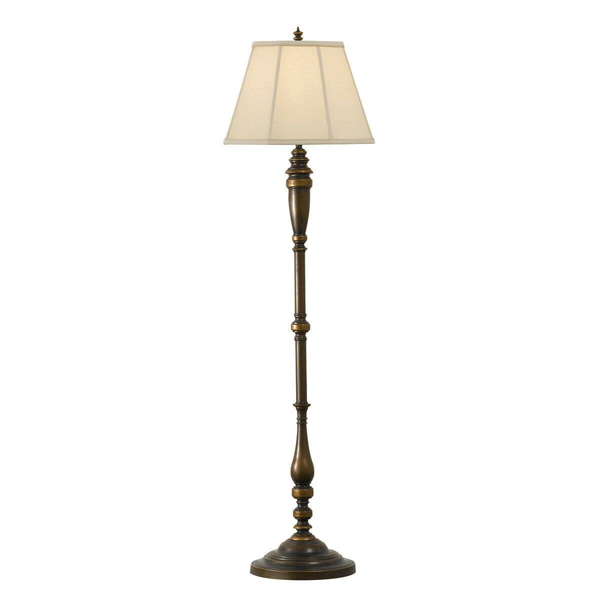 Floor Lamp Steel Stem Natural Textured Linen Shade Astral LED E27 60W