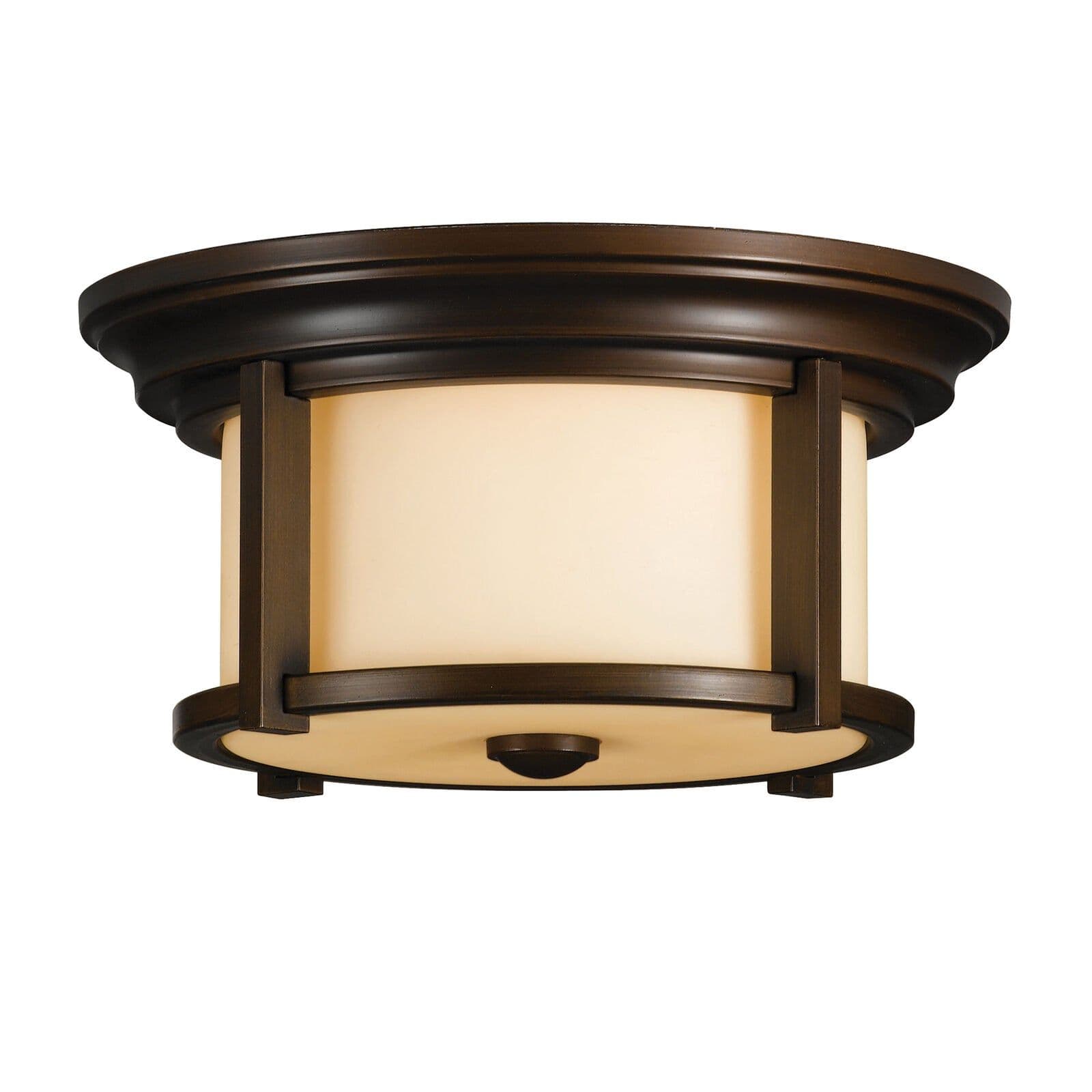 Outdoor IP44 2 Bulb Flush Light Heritage Bronze LED E27 60W