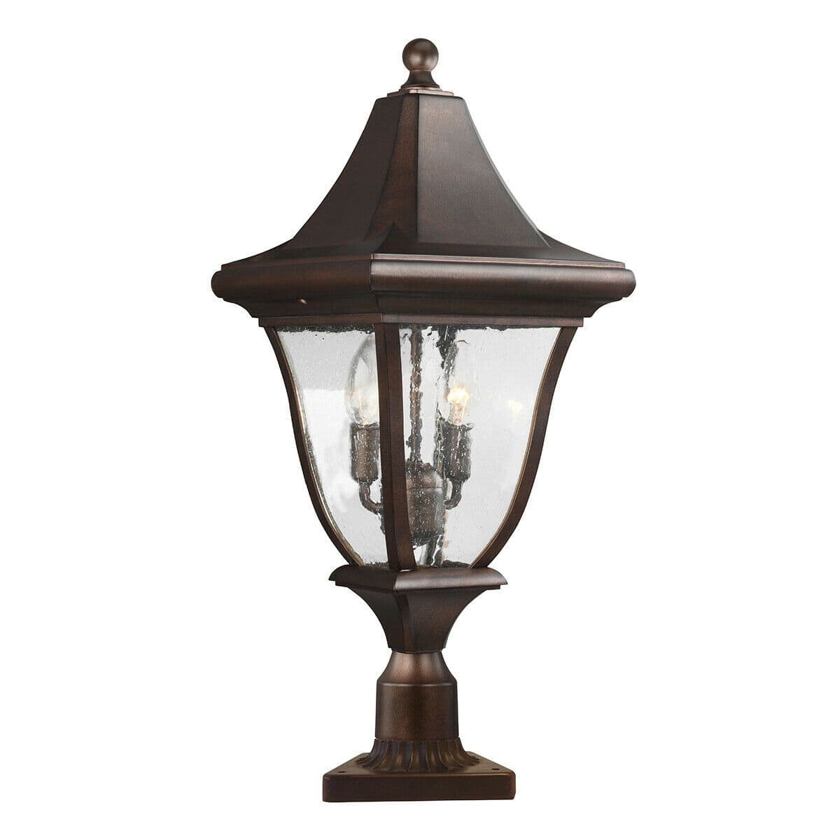 Outdoor IP44 3 Bulb Lamp Post Patina LED E14 60W Bulb Outside External