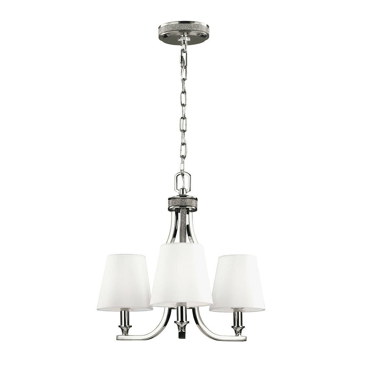 3 Bulb Chandelier LIght Highly Polished Nickel LED E14 60W