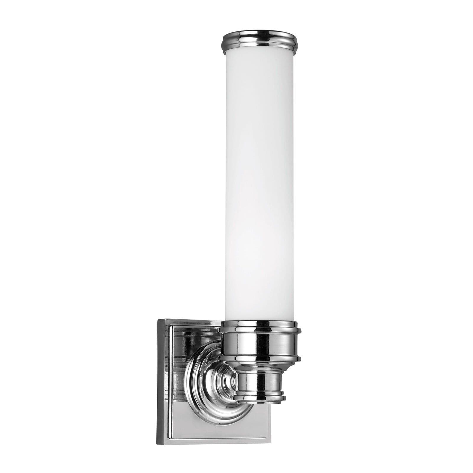 IP44 Wall Light Etched Glass Metal Ring Style Polished Chrome LED G9 3.5W