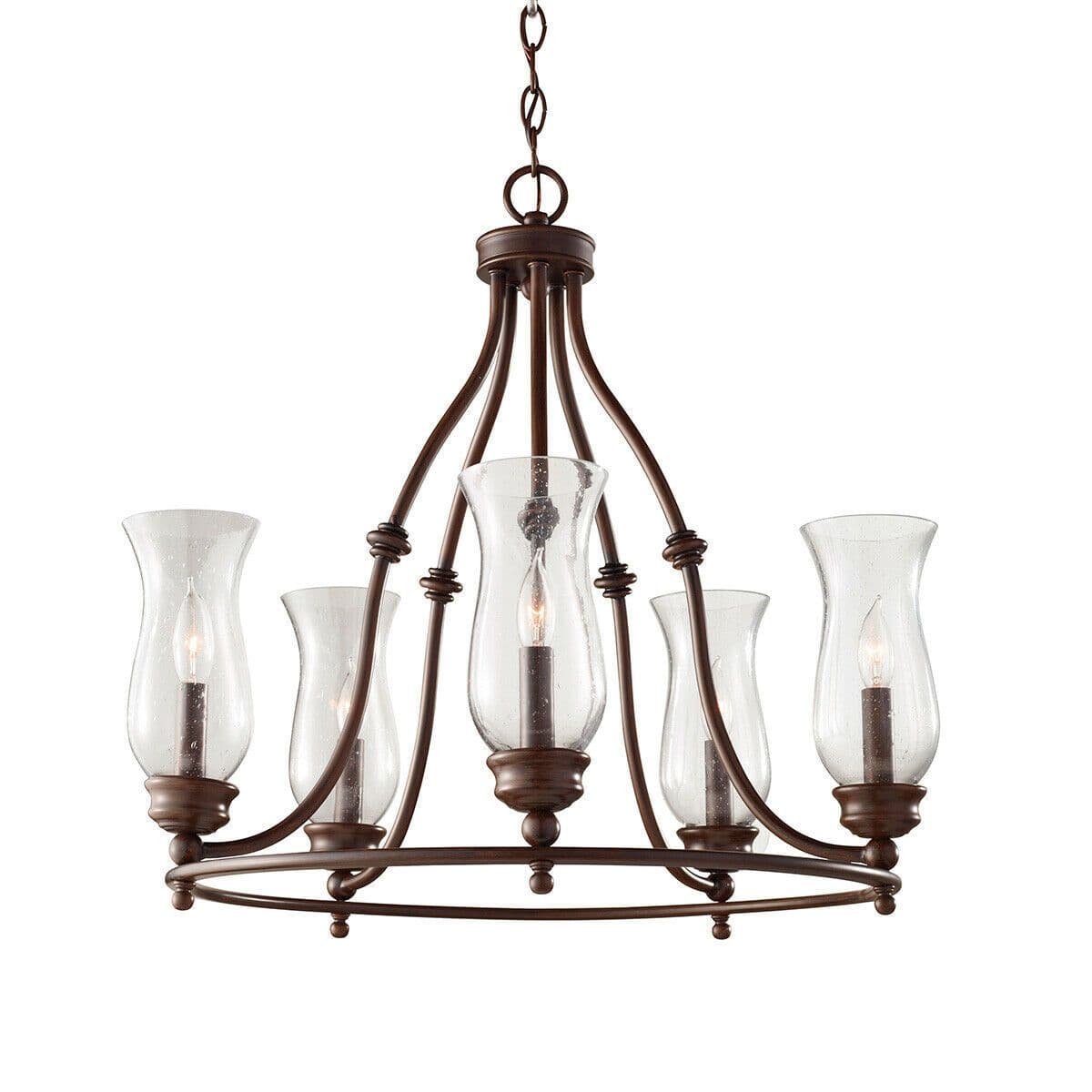 5 Bulb Chandelier Hanging Pendant LIght Heritage Bronze LED E14 60W Bulb