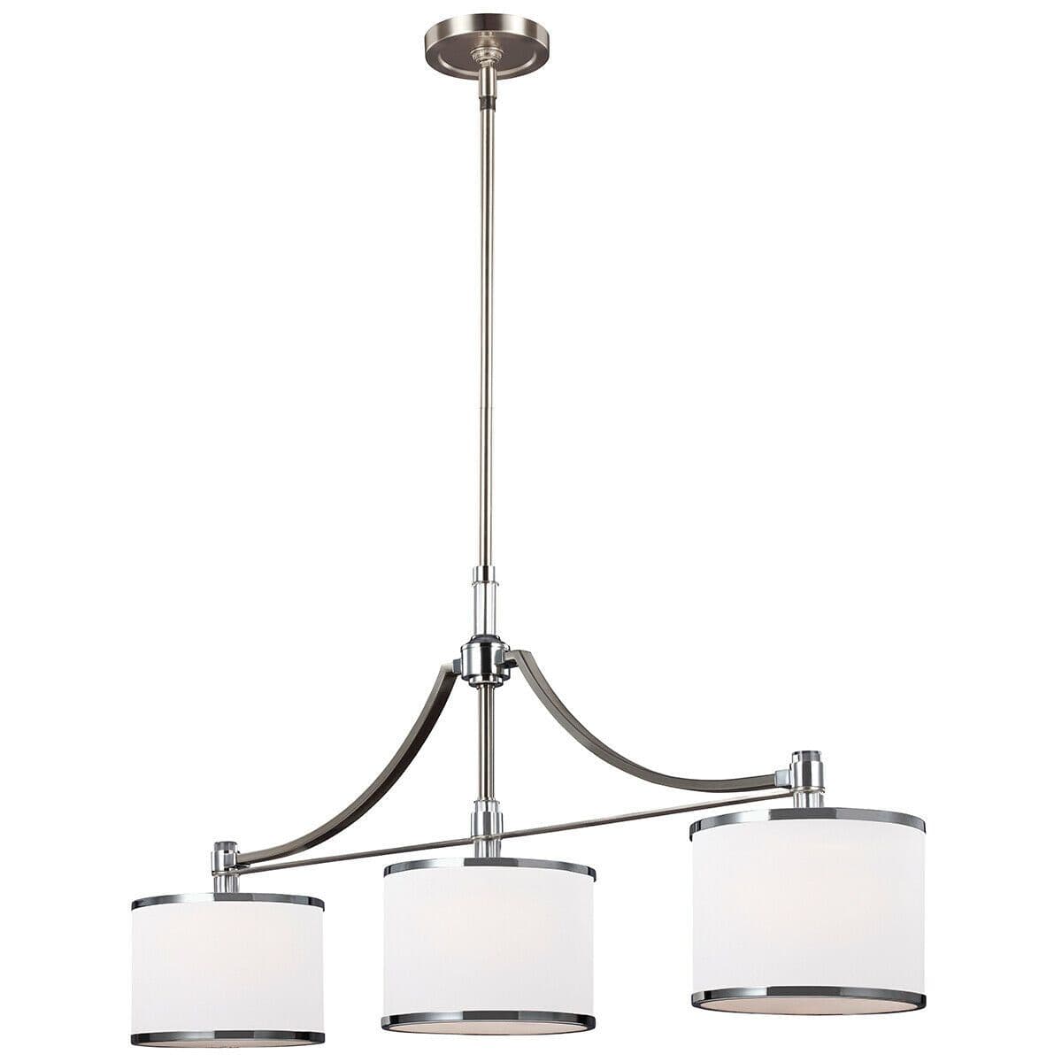 3 Bulb Chandelier Hanging Pendant LIght Satin Nickel Chrome LED E27 60W Bulb