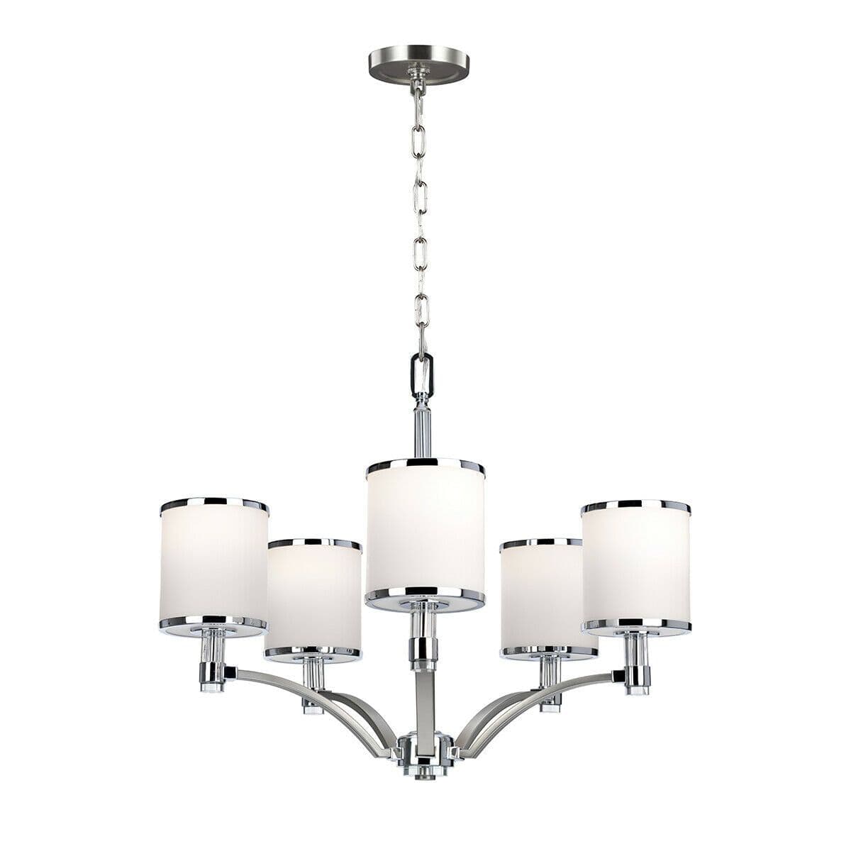 5 Bulb Chandelier Hanging Pendant LIght Satin Nickel Chrome LED E27 60W Bulb