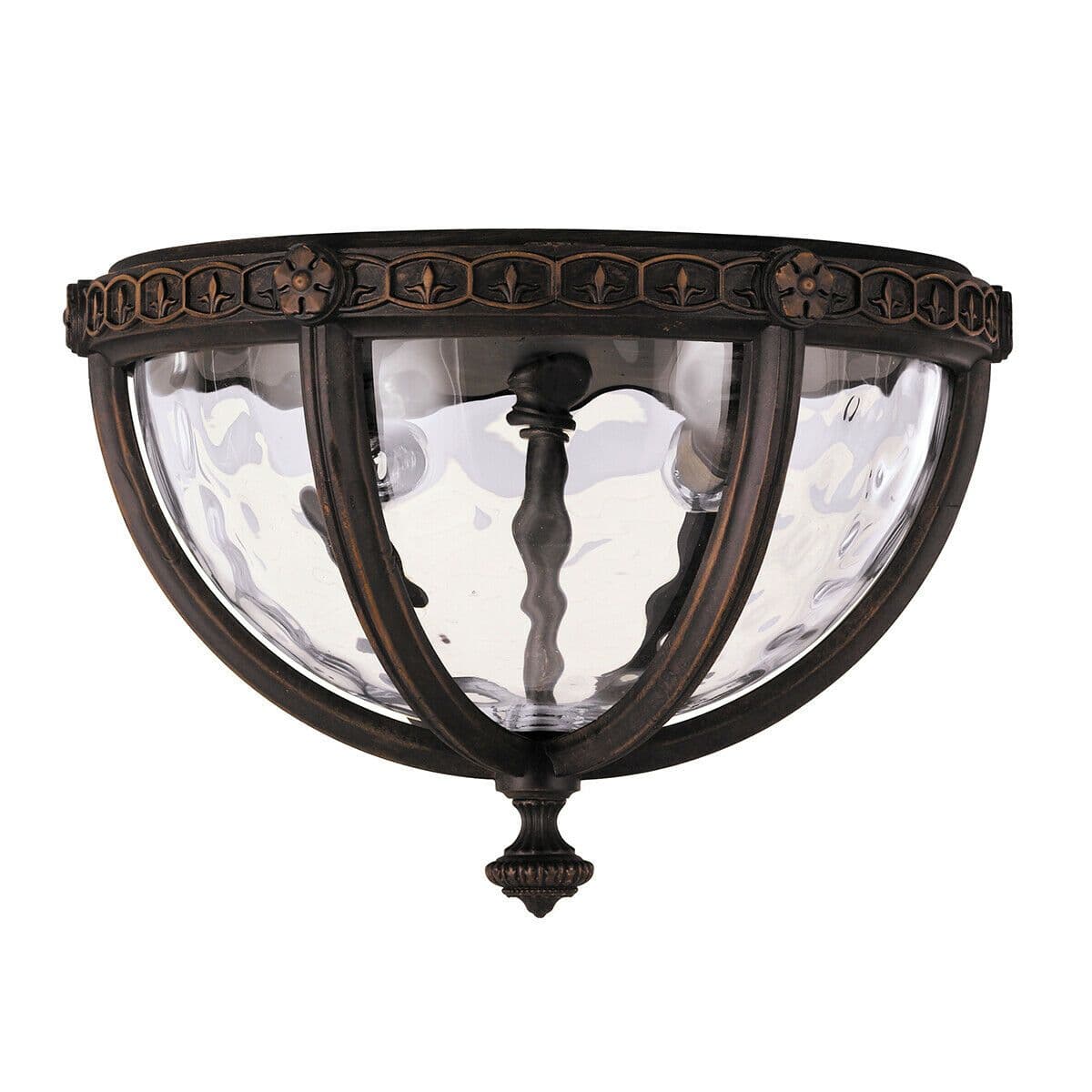Outdoor IP44 2 Bulb Flush Light Walnut LED E14 40W Bulb Outside External