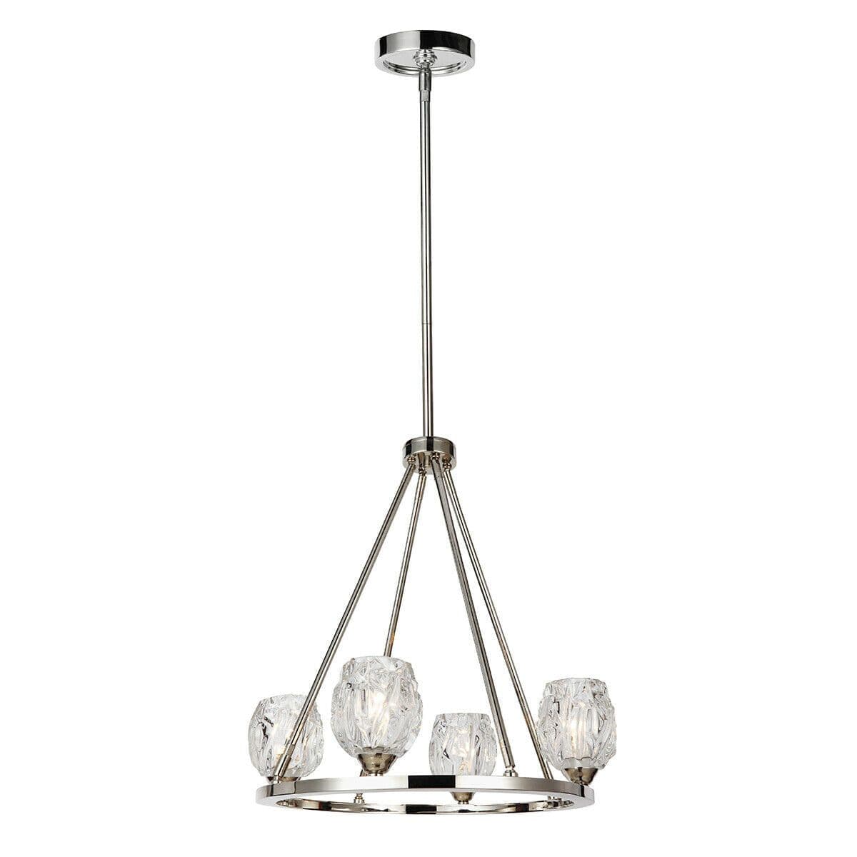 4 Bulb Chandelier LIght Highly Polished Nickel LED G9 3.5W