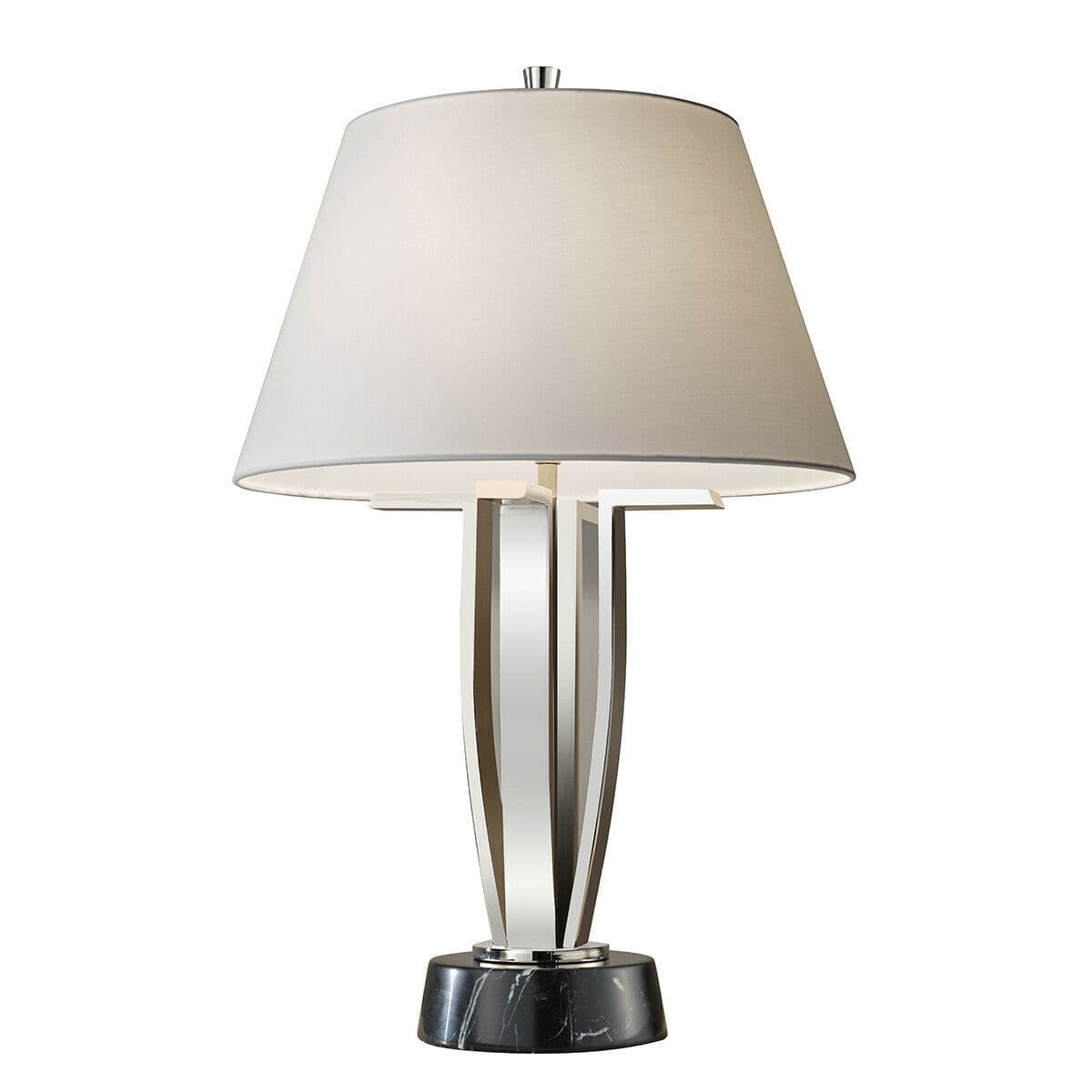 Table Lamp Highly Polished Nickel Finish LED E27 60W Single Bulb d00958