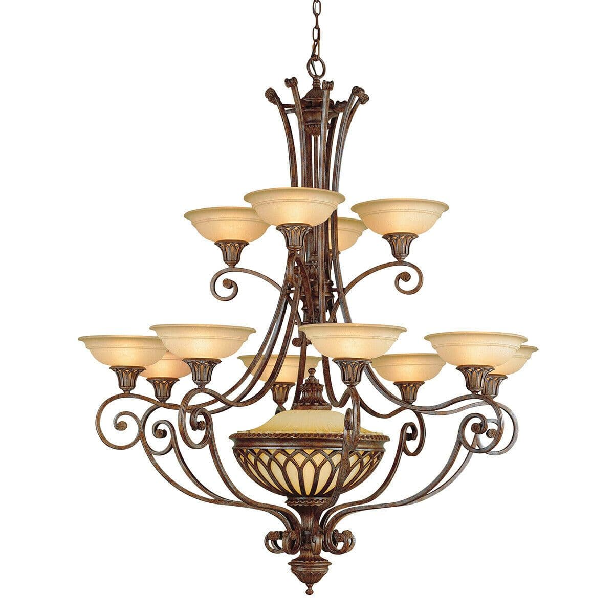 13 Bulb Chandelier Metal Caged Excavation Glass British LED E27 60W
