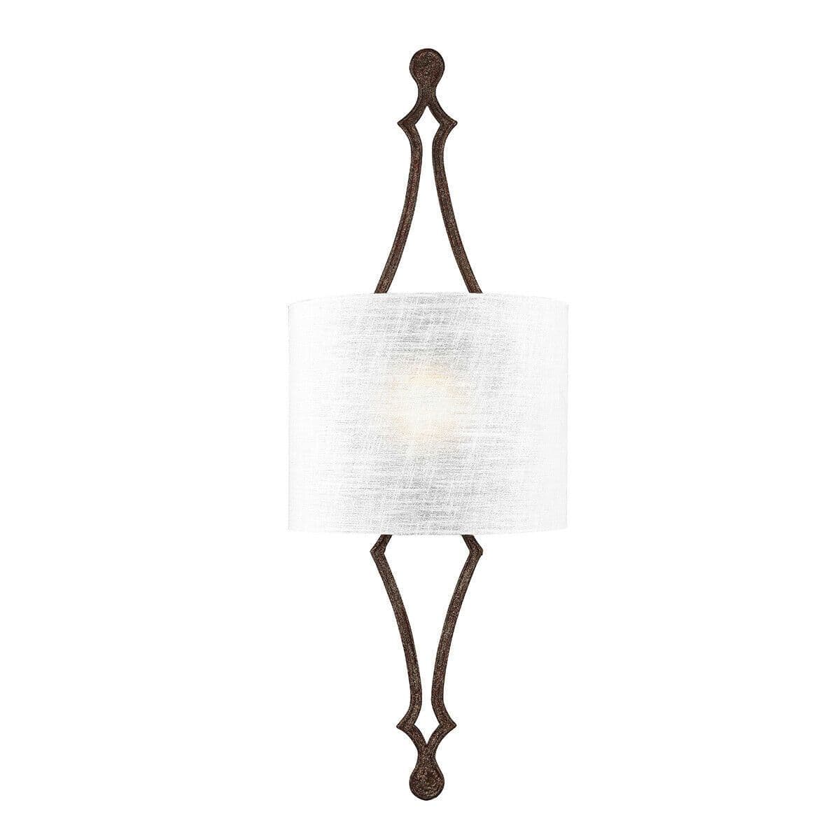 Wall Light Hidden Lamp Linen Shade Distressed Gold LeafLED E27 60W
