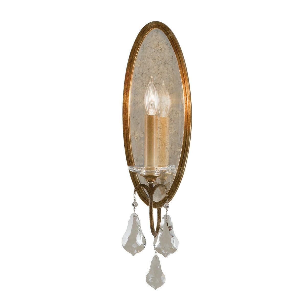 Wall Light Clear Polished Glass Crystals Oxidized Bronze LED E14 60W
