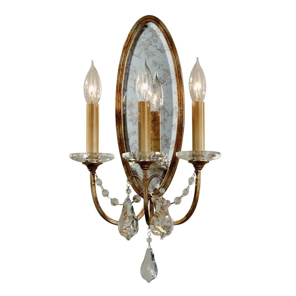 3 Bulb Wall Light Sconce Oxidized LED E14 60W Bulb