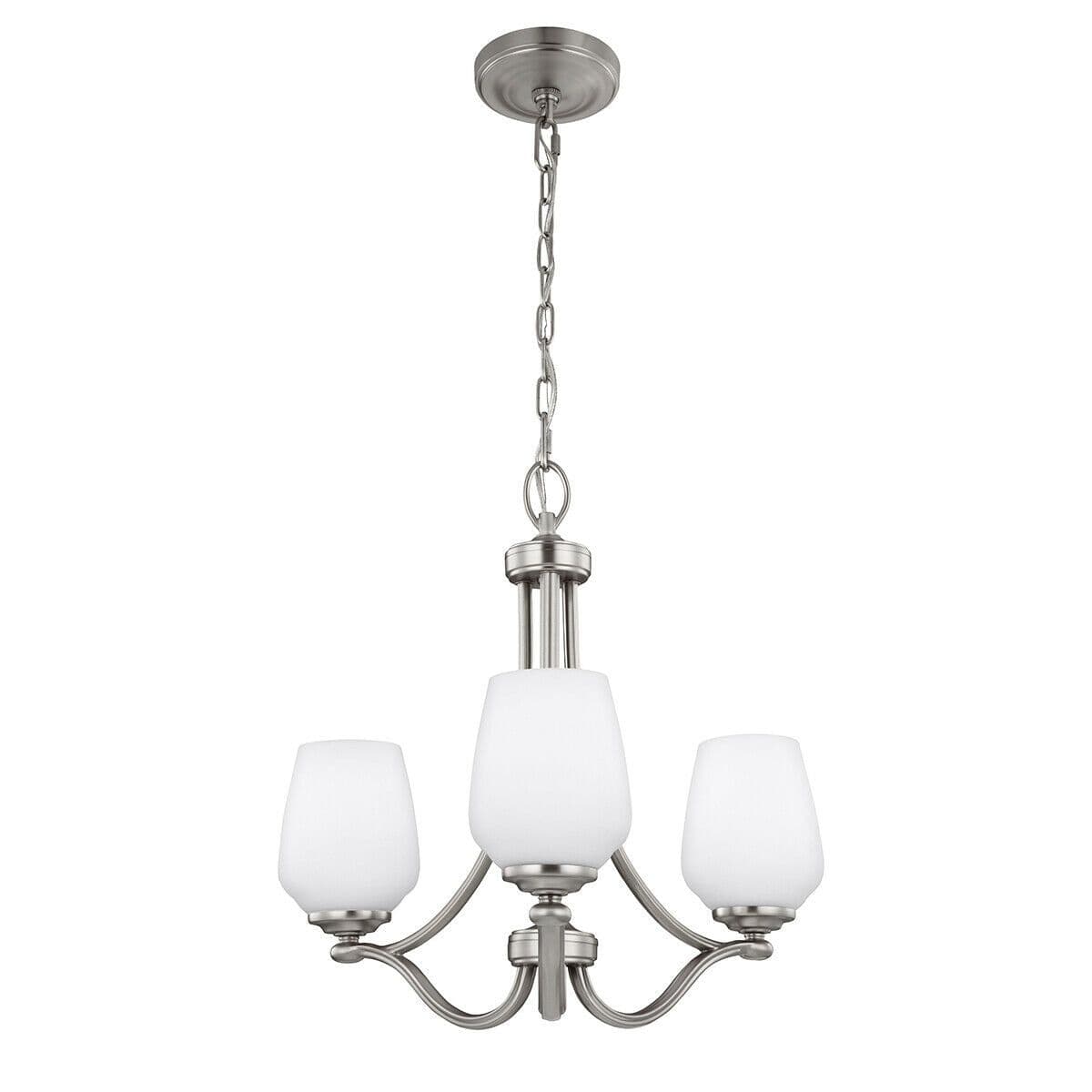 3 Bulb Chandelier Hanging Pendant LIght Satin Nickel LED E27 60W Bulb