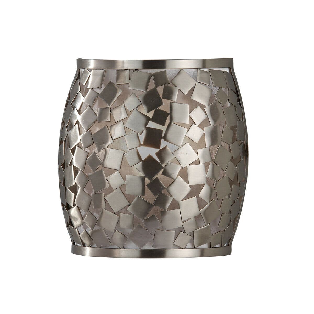 Wall Light Square Metal Pieces Organza Shade Brushed Steel LED E14 60W