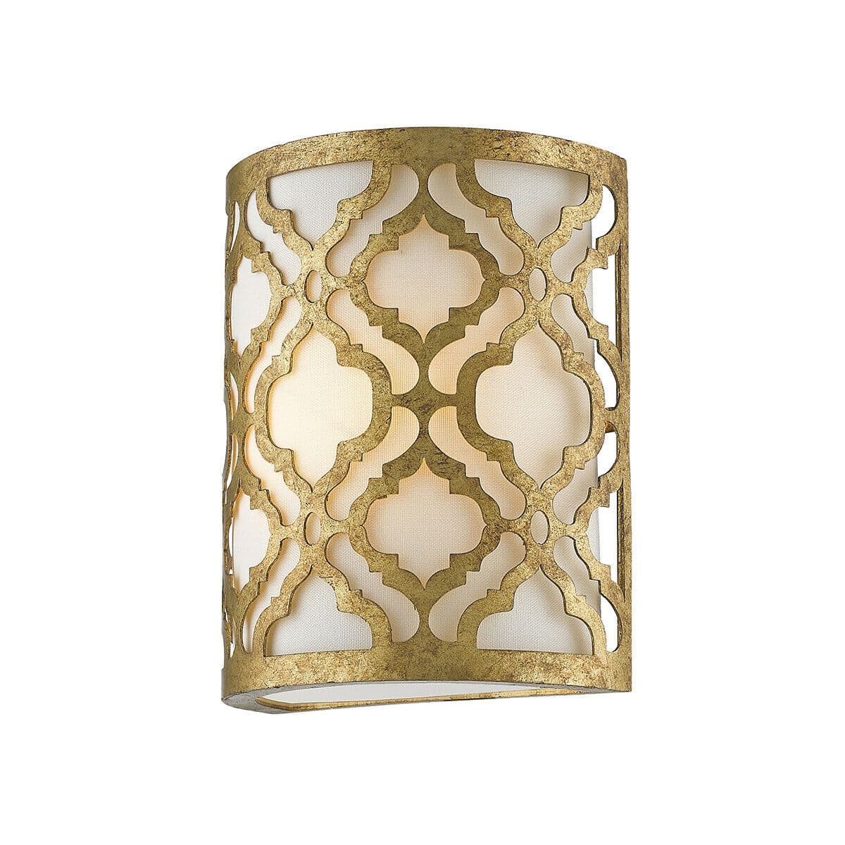 Wall Light Metal Outer Shade Linen Shade Distressed Gold LED E27 60W