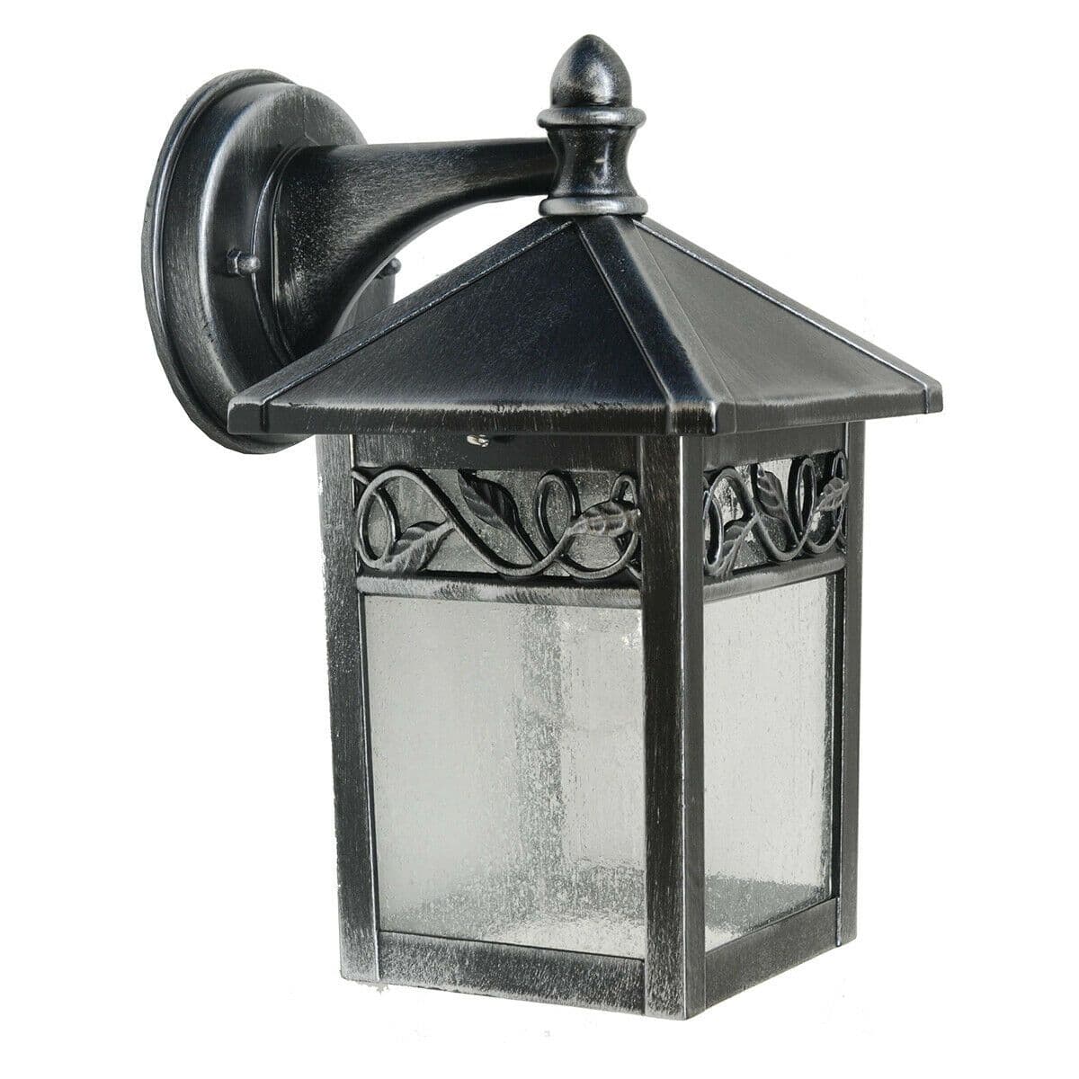 Outdoor IP44 Wall Light Sconce Silver LED E27 60W Bulb Outside External