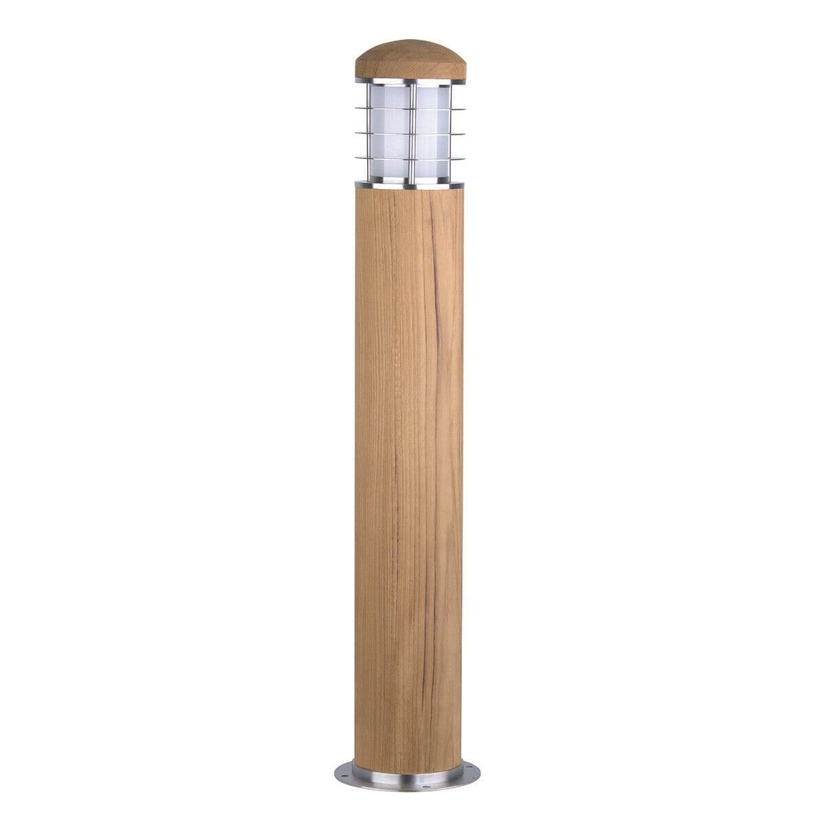 Outdoor IP55 Bollard Light Stainless Steel And Teak LED E27 15W