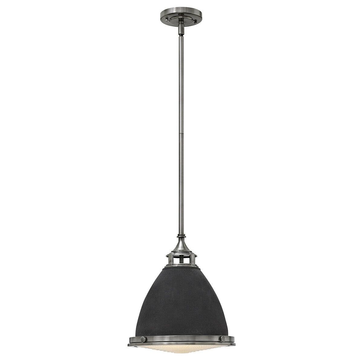 1 Bulb Ceiling Pendant Light Fitting Aged Zinc LED E27 100W Bulb