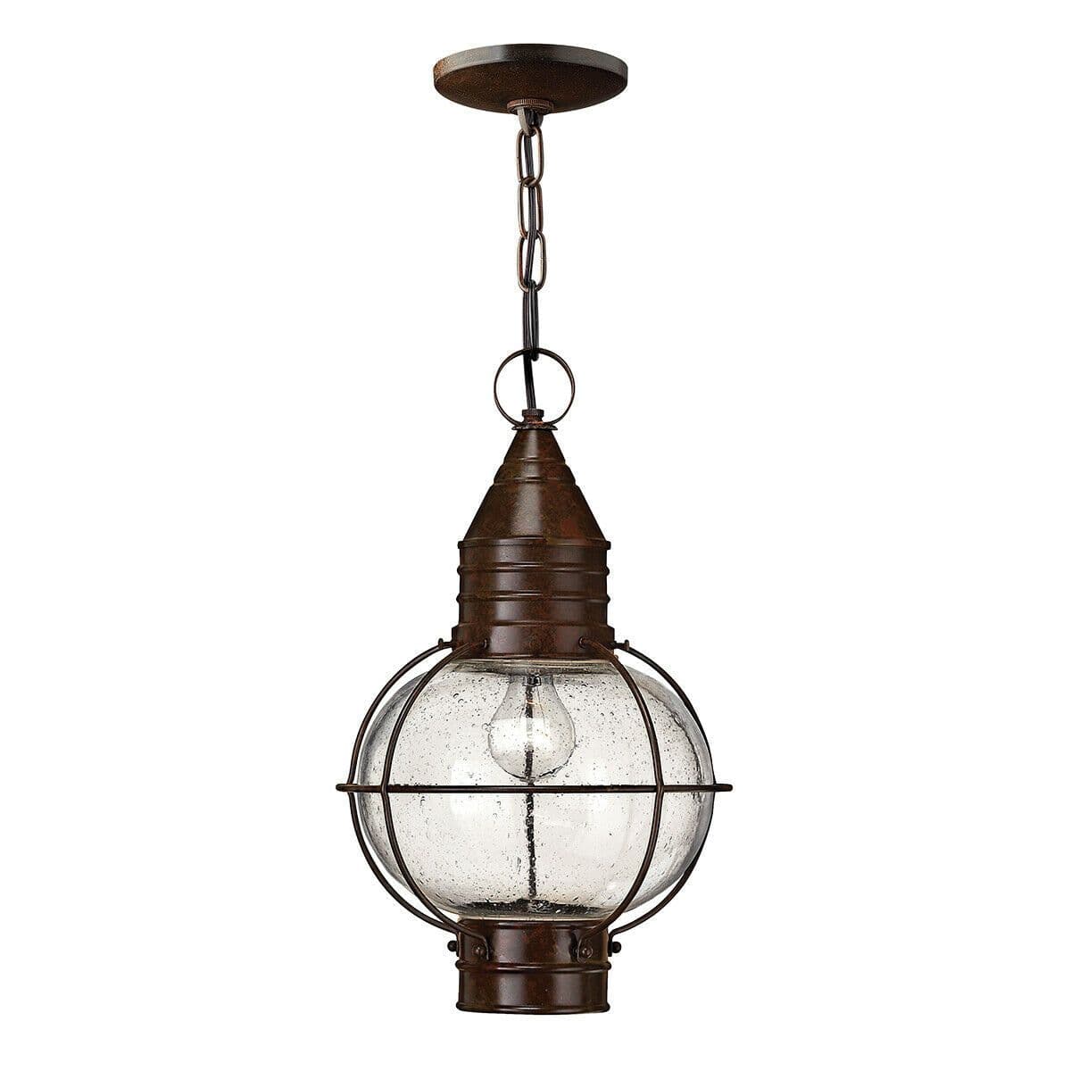 1 Bulb Chain Onion Lantern Light Clear Seedy Glass Sienna LED E27 Bulb
