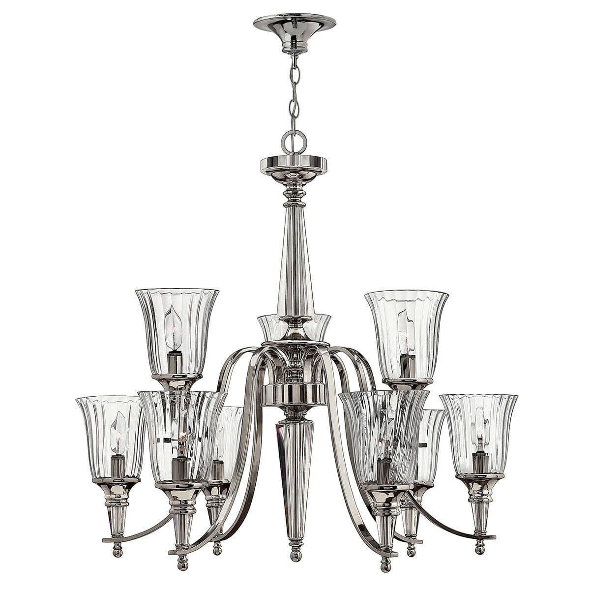 9 Bulb Chandelier Hanging Pendant LIght Sterling LED E14 60W Bulb