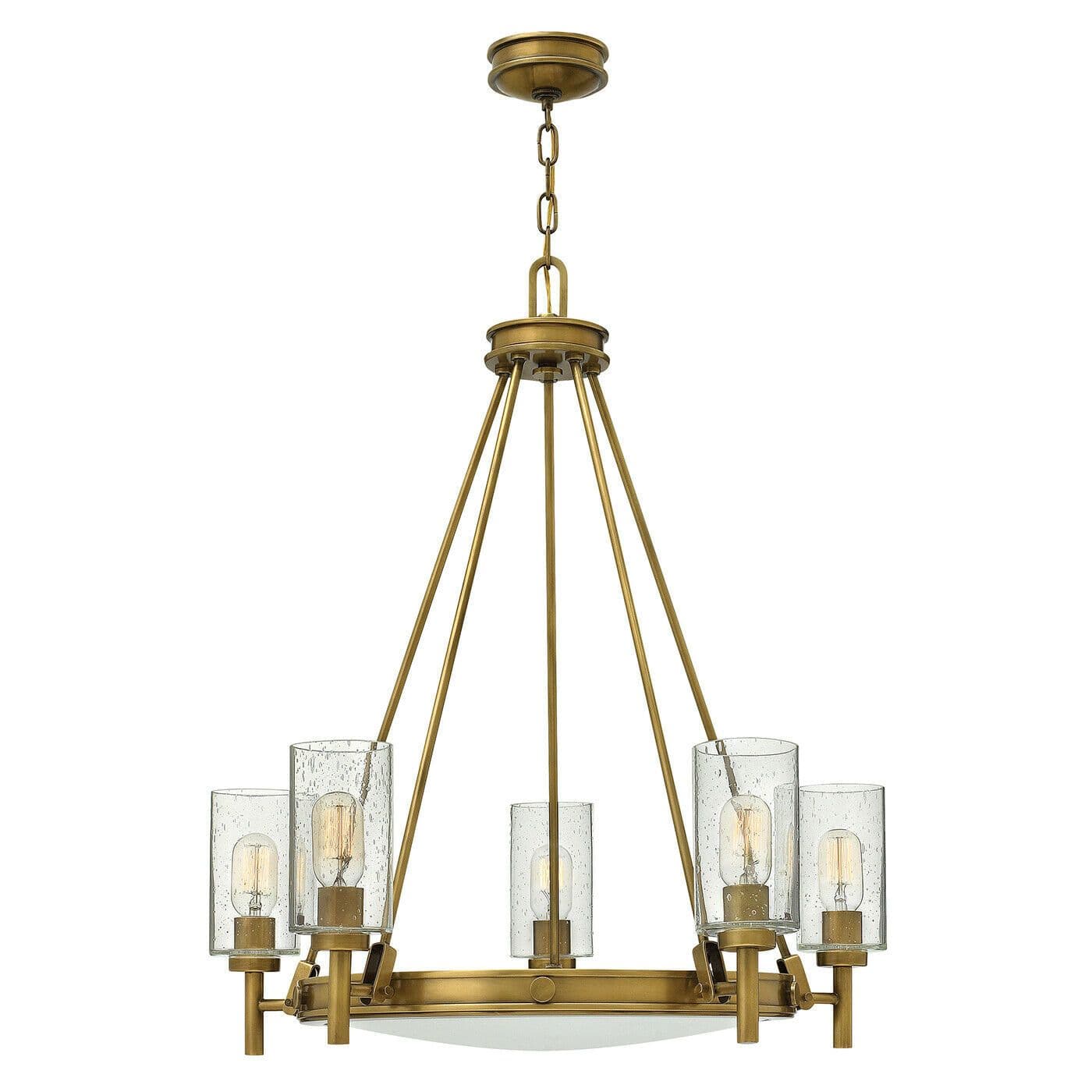 5 Bulb Chandelier Hanging Pendant LIght Heritage Brass LED E27 100W Bulb