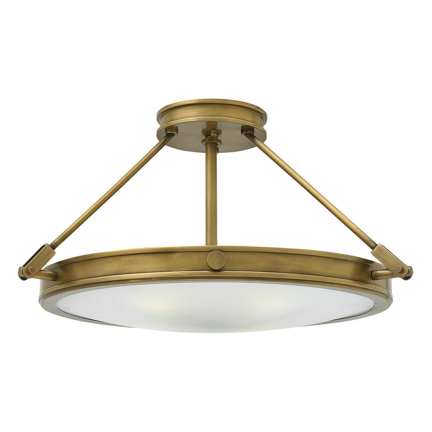 4 Bulb Semi Flush Light Cast Knobs Hinges Shade Heritage Brass LED E14 60W