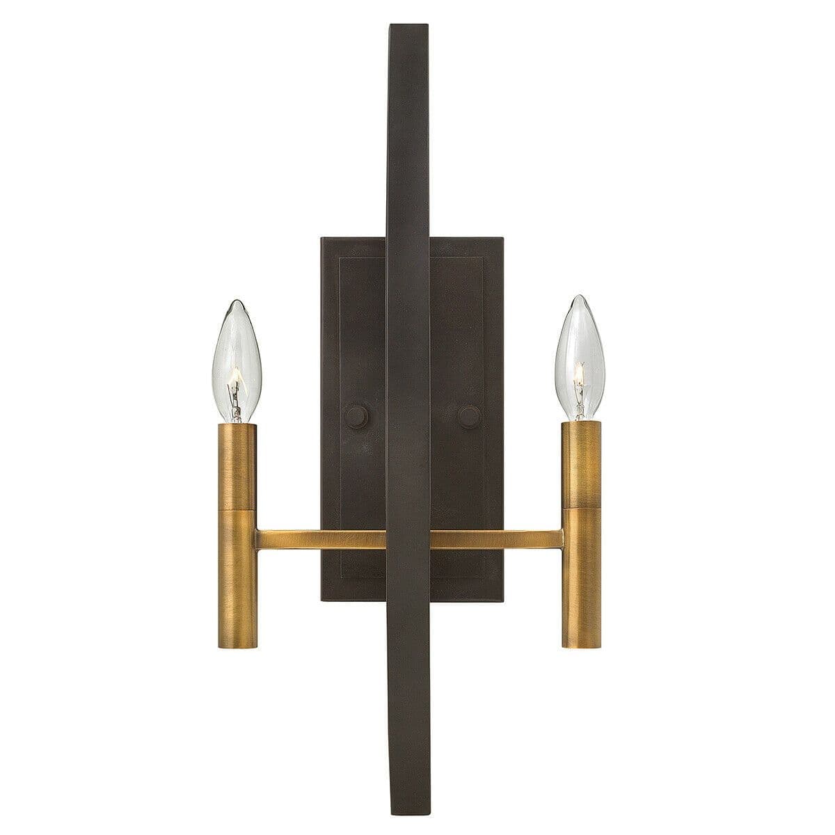 Twin Wall Light Face Plate Bronze Candle Holder Spanish Bronze LED E14 60W