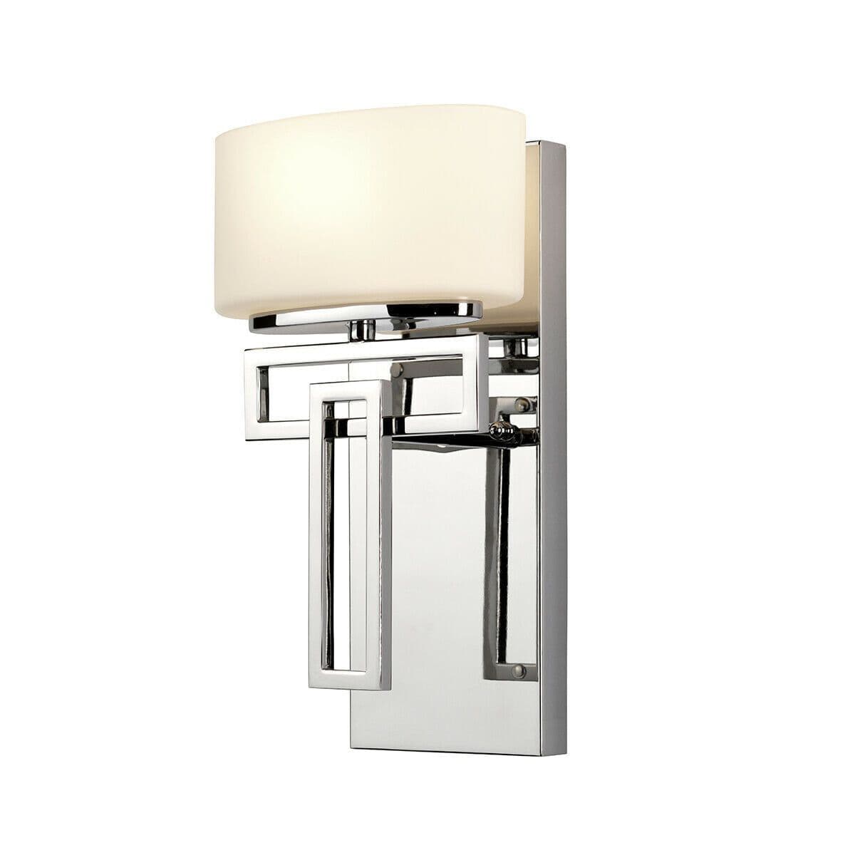 Wall Light 1920s Style Glass Opaque Shade Polished Chrome LED G9 3.5W
