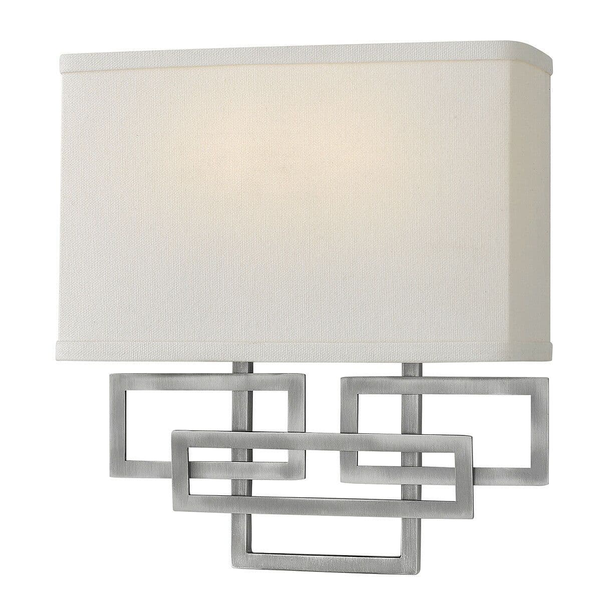 Twin Wall Light 1920s Style Glass Opaque Shades Antique Nickel LED E14 60W