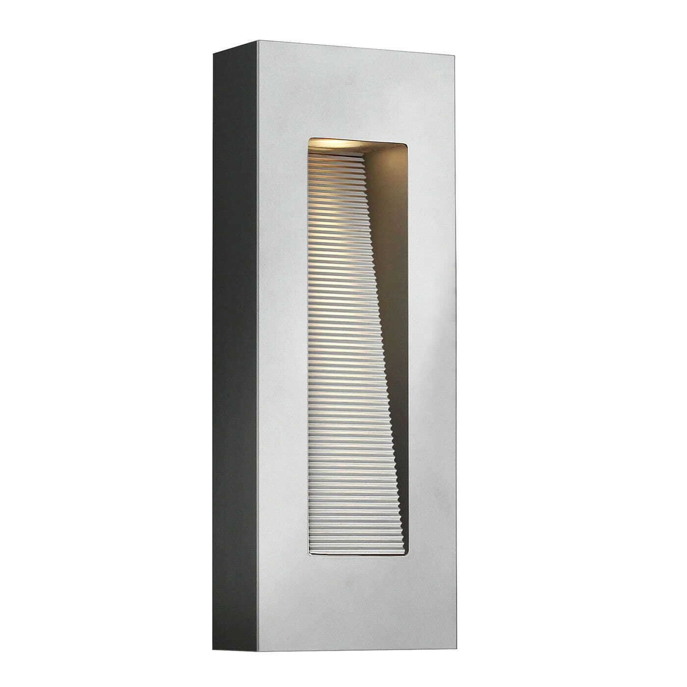 Outdoor IP44 Twin Wall Light LED Down Lighter Titanium & Satin LED 7W