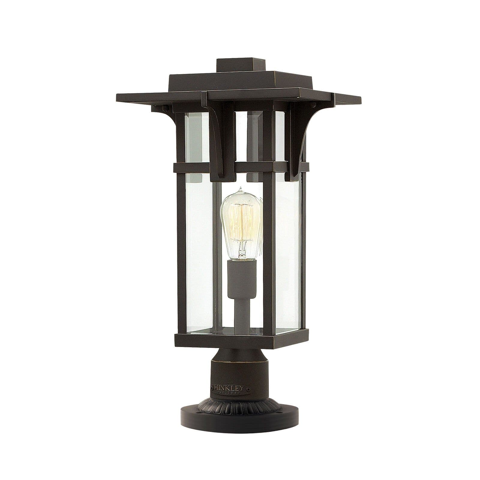 Outdoor IP44 1 Bulb Wall Ground Pedestal Light Oil Rubbed LED E27 100W