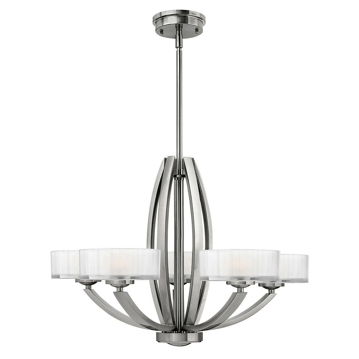 5 Bulb Chandelier Hanging Pendant LIght Brushed Nickel LED G9 3.5W Bulb