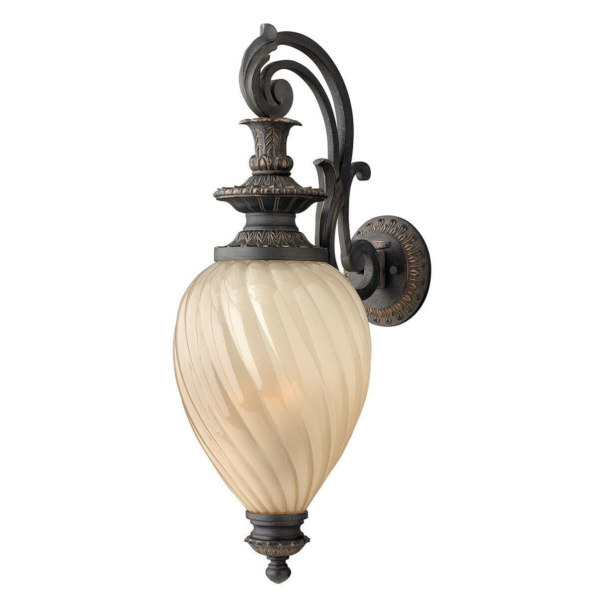 Outdoor IP44 3 Bulb Wall Light Aged Iron LED E14 60W